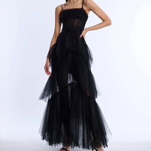 BCBGMaxAzria Tulle Corset Essential Gown